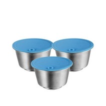 캡슐 커피머신 ICafilasSTAINLESS 스틸 금속 재사용 Dolce Gusto 커피 캡슐 Nescafe 와 호환 리필 필터 도, 10 GRAY