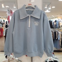 소이 안양점 **봄가을** 블루 반오픈 카라 맨투맨티 15000원!!!