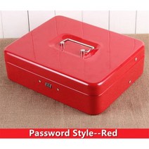 XL:30x24cm 금속 미니 금고 키 잠금 저장 돈 동전 출납원 2 단 접이식 암호 금전 등록기 보석 은행 카드 보관, 러시아|Password Red XL, Password Red XL
