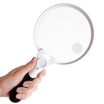 대형 원형돋보기 핸드 확대경 LED 독서 교구 고배율 2X 4X 25X