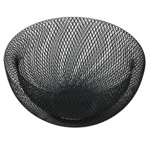 [야마젠] 바구니 과일 바구니 메쉬 직경 25 × 높이 12.5cm 주방 용품 바구니 완제품 블랙 DMFB-2510 (BK)