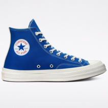 국내매장용 컨버스 CONVERSE 남성 여성 컨버스 X 꼼데 가르송 플레이 척 70 블루쿼츠 171846C 운동화 스니커즈 슈즈 신발 하이탑