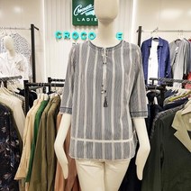 에스닉레이스자수포인트면혼방7부블라우스CL0MBL106NY