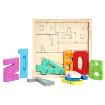 유아 수세기놀이 두툼한 숫자 퍼즐블록 교구용 보육기관 123 나무퍼즐 가베, 1개