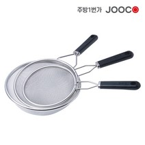 주방1번가 주코(JOOCO) 007 건지기 검정손잡이 스텐건지기 거름망 뜰채 채망, 거친 / 대 (250x180mm)