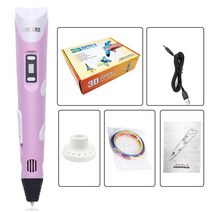 Aveiro P1 3D 프린팅 펜 디스플레이 포함 PLA 필라멘트 스타터 색상 100 미터 abs 리필 USB 케이블, 05 Pink 3d pen