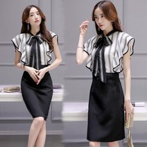 A208 어머뭐야 핏미쳤어 여름여성 트원룩 주름 캐주얼 원피스 럭셔리 허리밴딩 여성반팔
