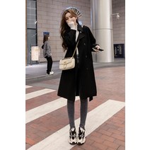 트렌치 코트 블랙 키 작은 하프 정장 칼라 겨울 여자외투 네파레인코트 여성롱코트 여성조끼