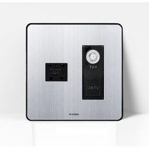 인터넷 은색 2방 TV선 전화선 콘센트 매립형 매장 카바, 1개