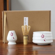 다기 다도 세트 완벽한 일본 말차 세라믹 및 차 홈 키친 수제 선물, 2.red 4 leaf clover