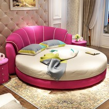 원형 둥근 라운드 신혼부부 공주 호텔 펜션 게스트룸 라탄 아이방 침대 선물 맞춤형 퀼트 듀오 웨딩베드 모던 심플 안방 퀼트 사이즈 오, 06.2.0m 브라운 매트리스 2개