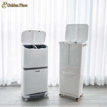 생활백서 대용량 분리수거함 2단 3단 분리수거함 이동식 쓰레기통 수납 G, 서랍형3단+스티커