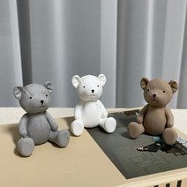 라띠끄제이 베어브릭 승무원 곰돌이 차량용방향제 석고방향제 명품 디퓨저, 화이트, 클린코튼