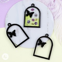 아치 창문 나비 블랙 프레임 레진 아트 공예 재료 레진몰드 R130