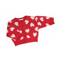 세인트키즈 레드하트 유아 아기가디건