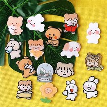 아크릴 브로치 캐릭터 곰돌이 배지 가방 액세서리16종 세트