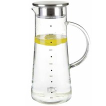 토탈하우스 레벤호프 STM 카라페 내열유리물병 1300ml 냉장고물병 눈금물병 유리물병 0092