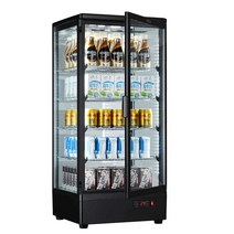 업소용 대형 전기저장고 캔커피 우유 보온고 온장고, 78L 빨간색 스마트 4포스트 램프 단일 도어