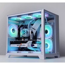 컴퓨터 본체 케이스 PC 조립식 수냉식 피시방 LED, 상세 페이지 참고, S960X화이트(360수냉/M-ATX마더보드)