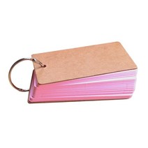 새해다짐 휴대용 버클 바인더 노트 플래시 카드 메모 패드 DIY 빈 편지지, [07] 분홍색