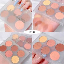 화장품 뷰티 립글로스 아이 섀도우 립스틱 뷰러 미스 라라 6 색 블러쉬 메이크업 팔레트 오랫동안 지속되는, 한개옵션1, 01 01