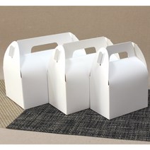 블랙 선물상자 ( 특대 대 중 소 ) 손잡이상자 케이크 쿠키 마카롱 포장상자 선물포장박스 꽈배기상자 답례품포장 디저트포장, 1장, 화이트 선물상자(소)