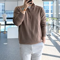 룩플레인 고급스러운 비스코스 캐주얼 반집업 니트 7color