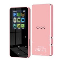 MP3 플레이어 new1.8 인치 금속 터치 mp4 음악 블루투스 4.2 지원 카드 fm 알람 시계 보수계 전자 책 내장 스피커 포함, 분홍색, 협력사, 32GB, 분홍색