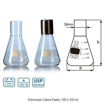 삼각 컬처 플라스크/세포 배양 화학실험용 유리병 100ml~2L Flask culture, DU.2177163