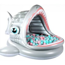 재밌는 상어입 가정용 볼풀 수영장 소형 에어바운스, 02.상어입 에어바운스+은색녹색공200개