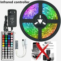 LED 스트립 빛 블루투스 와이파이 스마트 컨트롤 RGB 5050 SMD 장식 TV 백라이트 램프 다이오드 Luz luces, 01 5M(16.4ft)_01 EU Plug, 01 5050 18LED  IR
