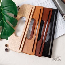 마크라메 가방만들기 우드 손잡이 7종 재료 DIY 실 요정모자뜨기 위빙클래스 월행잉, 8. 스퀘어_브라운