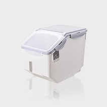 바이케이시 반투명 강아지 고양이 사료보관함 개밥통 10KG, 그레이, 10L