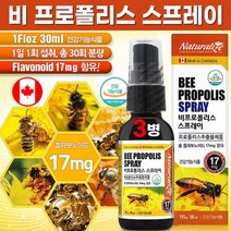 식약처 인증 캐나다 비 프로폴리스 스프레이 원액 프로폴리스 추출물 함량 성분 구강 건강 향균 항산화 도움 온 가족 성장기 청소년 직장인 부모님 선물 beepropolis 고함량, 30ml x 3병, 3개