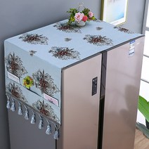 먼지방지 커버 양문 냉장고 뚜껑 수건 심플 현대 보호 티슈 시트 오픈 도어 위 천으로 만든 덮개 가리개 2274489772, 수호신 -블루 그린 -단 오픈 도어