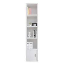 견고한 국내제작 5단 하단도어형 책장(42cm 4컬러) 슬림 거실 디자이너 LP, 월넛