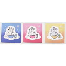 요리하는 흑임자 도무송 스티커 10장 1세트/예쁜 스티커 캐릭터 스티커/다이어리 꾸미기 다꾸/포장/어린이 스티커, 3.옐로