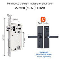 현관문 도어락 새로운 Tuya 생체 인식 지문 잠금 장치 보안 지능형 스마트 WiFi 앱 암호 RFID 해제 도어, 08 22 160 5050