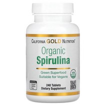 California Gold Nutrition 유기농 스피룰리나 USDA 인증 500mg 240정, 720 카운트