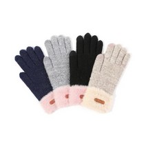 비피엘 2중 손목 보온 스마트폰 터치 기모 여성 털장갑