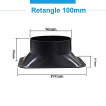 공업용 환풍기 시로코팬 배풍기 100-150mm 긴 플랜지 덕트 팬 호스 커넥터 주방 후드 환기 파이프공기 어댑, 02 Retangle 110mm