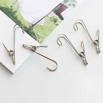 고리집게 욕실 철제 쇠집게 인테리어 걸이형 고리형 주방 사무실 사진걸이집게, 10개 set