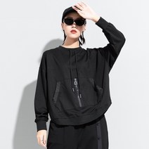 와와맘 빅사이즈 여자 패션 라운드넥 티셔츠 지퍼 빅포켓 티 블라우스 DJO14