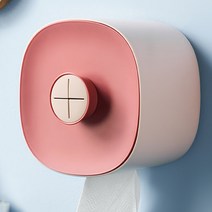 엠케이리빙 무타공 방수 파스텔 휴지걸이 화장실 욕실 두루마리 휴지케이스, 파스텔 핑크