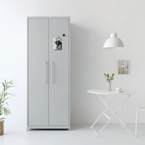마켓비 PIDOR 철제수납장 캐비넷 긴세로 2문 7602000, 라이트그레이