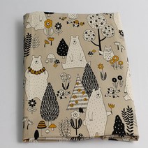 퀼트가게부드러운 면 옥스포드 캠핑 베어 천 원