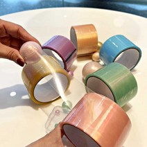 펄 끈끈이 공 볼 만들기 테이프 찐득이 끈적이 말랑이 장난감, 주황, 6cm