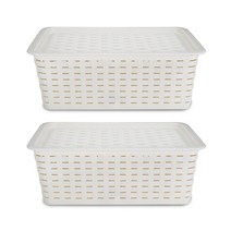 강블리 수납바구니 (덮개형), 수납바구니(덮개형) 11L, 화이트 (2개)