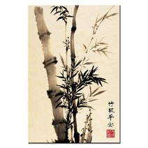 한국화 그림 동양화 민화 액자 수묵 담채화 캔버스 인테리어, 17.수묵 죽보평안