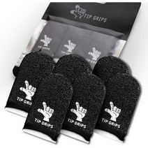 Finger 슬리브 for 게이밍 (Pack of 6) 프리미엄 Thumb 모바일 게이밍 PUBG Fortnite 슬리브 Gloves Tip 그립 (Black/Black), Black/Black
